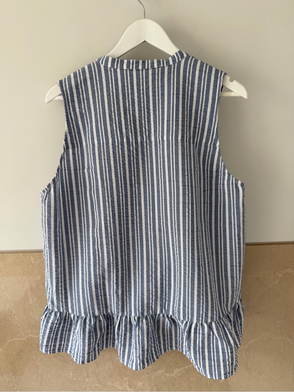 NWT - Antonina Sleeveless Blue & White Striped Shirt (XL) - Picture 7 of 12